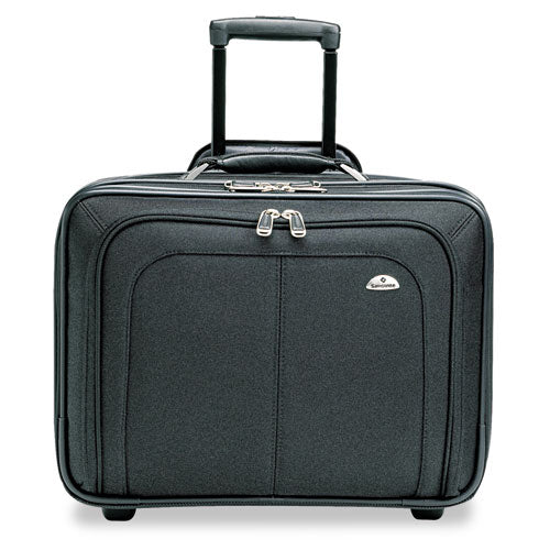 Mobile Office Rolling Notebook Case, Fits Devices Up to 15.6", Ballistic Nylon, 17.5 x 9 x 14, Black-(SML110211041)