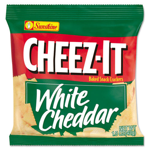 Cheez-It Crackers, 1.5 oz Single-Serving Snack Bags, White Cheddar, 8/Box-(KEB12653)