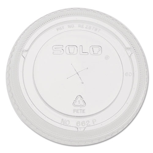 Straw-Slot Cold Cup Lids, Fits 9 oz to 20 oz Cups, Clear, 100/Pack-(DCC662TSPK)
