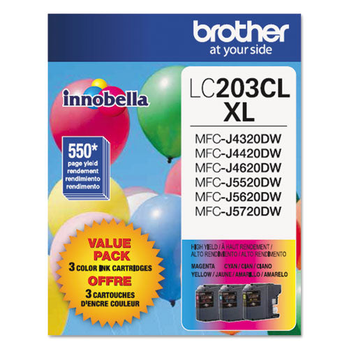 LC2033PKS Innobella High-Yield Ink, 550 Page-Yield, Cyan/Magenta/Yellow-(BRTLC2033PKS)