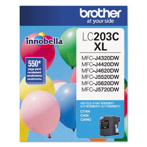 LC203C Innobella High-Yield Ink, 550 Page-Yield, Cyan-(BRTLC203C)