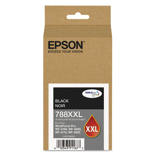 T788XXL120 (788XXL) DURABrite Ultra XL PRO High-Yield Ink, Black-(EPST788XXL120)