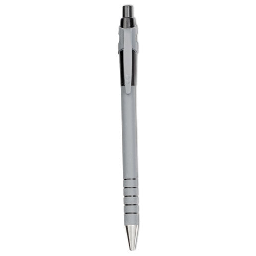 FlexGrip Ultra Ballpoint Pen, Retractable, Fine 0.8 mm, Black Ink, Gray/Black Barrel, Dozen-(PAP9580131)