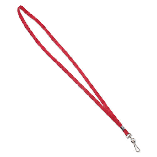 Deluxe Lanyards, Metal J-Hook Fastener, 36" Long, Red, 24/Box-(AVT75425)