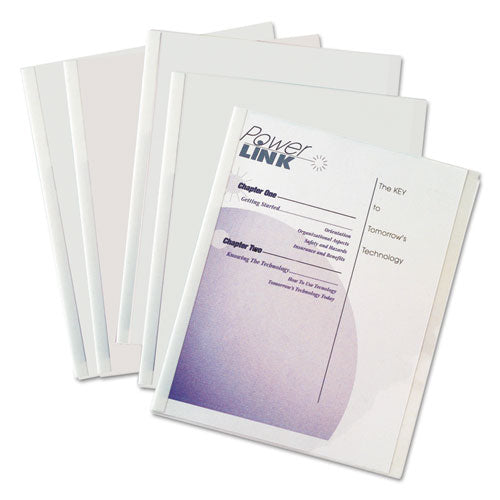 Vinyl Report Covers with Binding Bars, 0.13" Capacity, 8.5 x 11, Clear/Clear, 50/Box-(CLI32457)