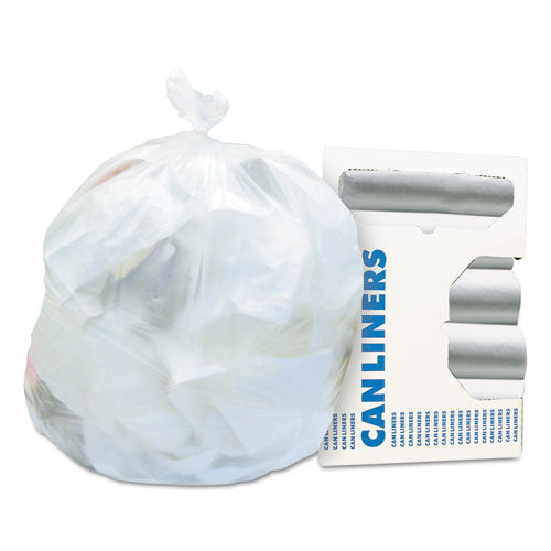 High-Density Waste Can Liners, 30 gal, 10 microns, 30" x 37", Natural, 500/Carton-(HERZ6037MNR01)