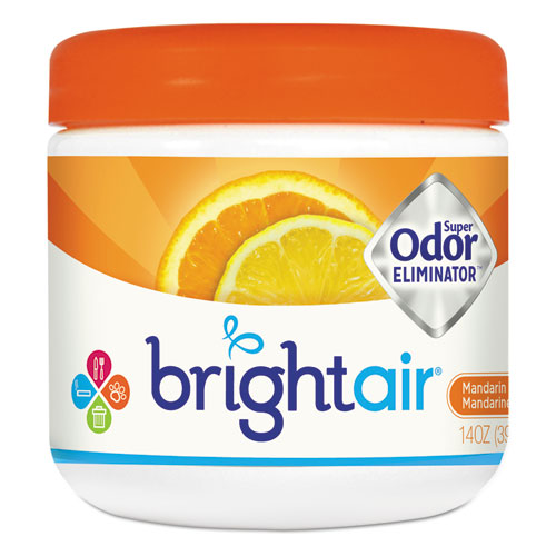 Super Odor Eliminator, Mandarin Orange and Fresh Lemon, 14 oz Jar, 6/Carton-(BRI900013CT)
