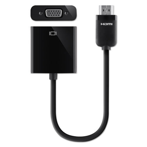 HDMI to VGA + 3.5mm Audio Adapter, 5", Black-(BLKF2CD058)