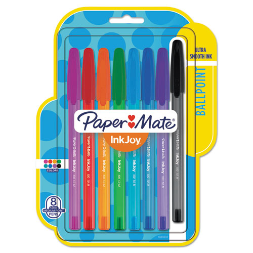 InkJoy 100 Ballpoint Pen, Stick, Medium 1 mm, Eight Assorted Ink and Barrel Colors, 8/Pack-(PAP1945932)
