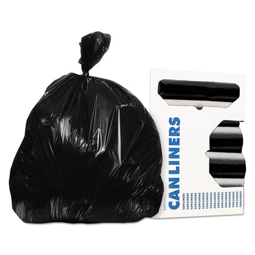 Linear Low Density Can Liners with AccuFit Sizing, 44 gal, 0.9 mil, 37" x 50", Black, 20 Bags/Roll, 5 Rolls/Carton-(HERH7450TKR01)
