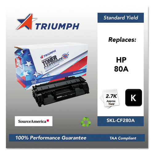 751000NSH1318 Remanufactured CF280A (80A) Toner, 2,700 Page-Yield, Black-(SKLCF280A)