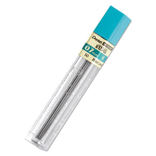 Super Hi-Polymer Lead Refills, 0.7 mm, H, Black, 12/Tube-(PEN50H)