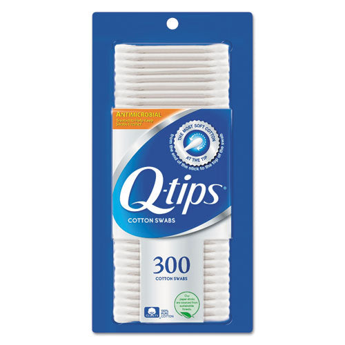 Cotton Swabs, Antibacterial, 300/Pack, 12/Carton-(UNI17900CT)