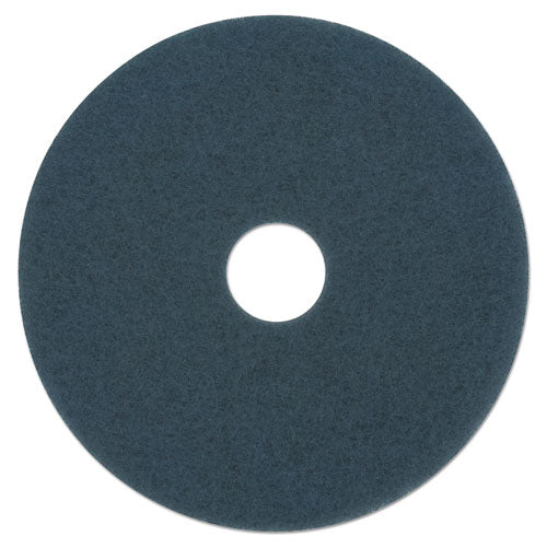 Scrubbing Floor Pads, 14" Diameter, Blue, 5/Carton-(BWK4014BLU)