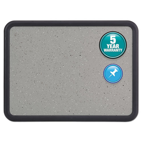 Contour Granite Board, 36 x 24, Granite Gray Surface, Black Plastic Frame-(QRT699370)