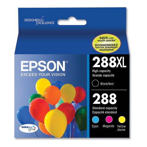 T288XL-BCS (288XL) DURABrite Ultra High-Yield Ink, 500/450 Page-Yield, Black/Cyan/Magenta/Yellow-(EPST288XLBCS)