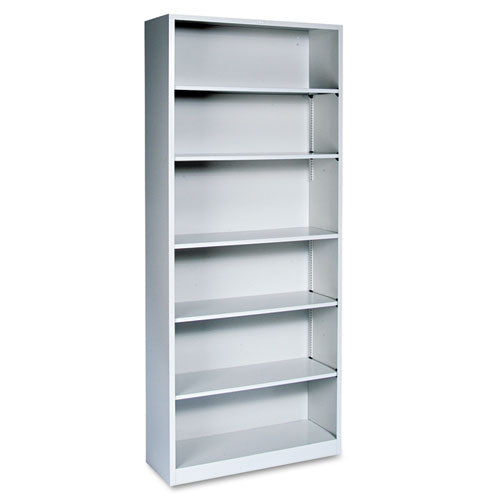 Metal Bookcase, Six-Shelf, 34.5w x 12.63d x 81.13h, Light Gray-(HONS82ABCQ)
