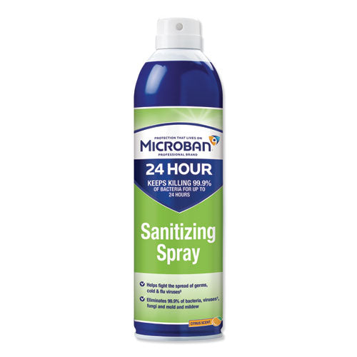 24-Hour Disinfectant Sanitizing Spray, Citrus, 15 oz Aerosol Spray, 6/Carton-(PGC30130)