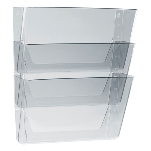 Wall File, 3 Sections, Letter Size, 13" x 4" x 14", Clear, 3/Set-(STX70245U06C)