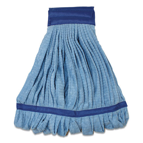 Microfiber Tube Wet Mops, Large, 5" Headband, Blue, 12/Carton-(IMPLF0003)
