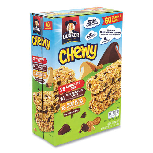 Granola Bars, Chewy Chocolate Chip, 0.84 oz Bar, 60 Bars/Box, Ships in 1-3 Business Days-(GRR22000434)