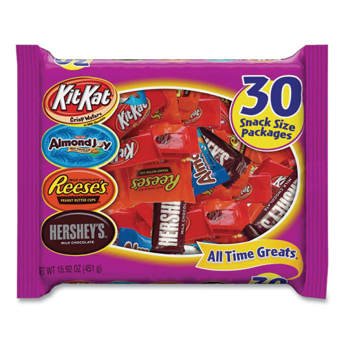 All Time Greats Milk Chocolate Variety Pack, 15.92 oz Bag, 30 Pieces/Bag, 2 Bags/Pack, Ships in 1-3 Business Days-(GRR24601148)