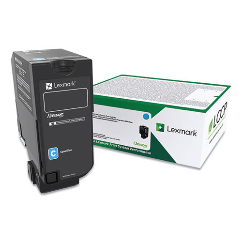 74C00CG Return Program Toner, 3,000 Page-Yield, Cyan-(LEX74C00CG)