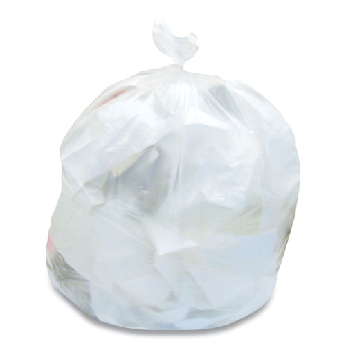 High-Density Can Liners, 30 gal, 12 mic, 30" x 37", Natural, 25 Bags/Roll, 20 Rolls/Carton-(CWZ814898)