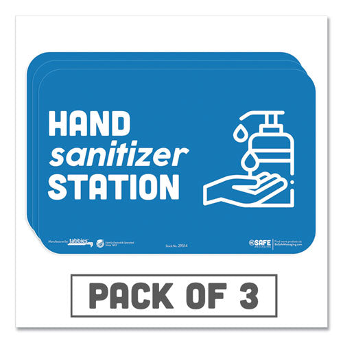 BeSafe Messaging Education Wall Signs, 9 x 6, "Hand Sanitizer Station", 3/Pack-(TAB29514)