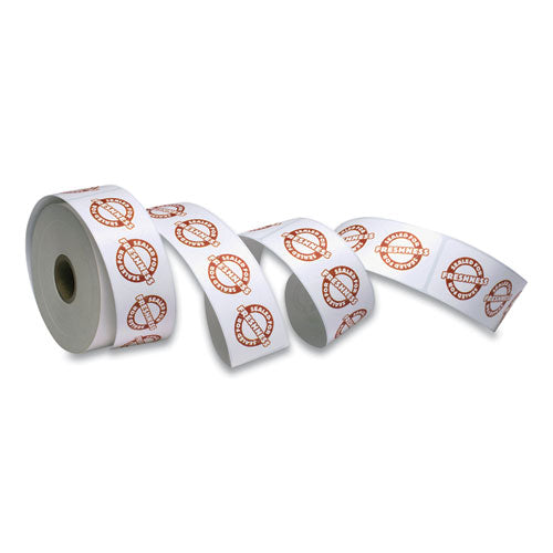 Tamper Seal Label, 1.88 x 6, Red/White, 500/Roll, 4 Rolls/Carton-(ICX90232497)