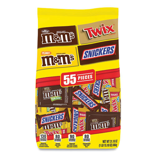 Chocolate Favorites Fun Size Candy Bar Variety Mix, 31.18 oz Bag, 55 Pieces, Ships in 1-3 Business Days-(GRR22500033)
