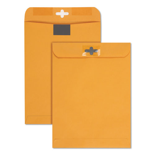Postage Saving ClearClasp Kraft Envelope, #90, Cheese Blade Flap, ClearClasp Closure, 9 x 12, Brown Kraft, 100/Box-(QUA43568)