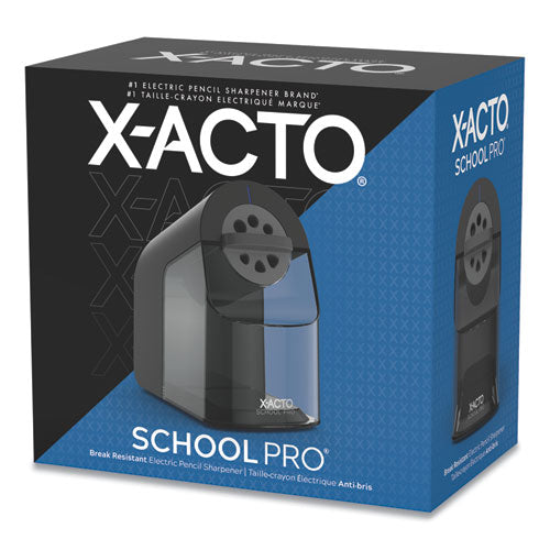 Model 1670 School Pro Classroom Electric Pencil Sharpener, AC-Powered, 4 x 7.5 x 7.5, Black/Gray/Smoke-(EPI1670X)