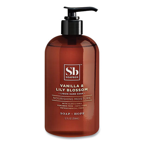 Hand Soap, Vanilla and Lily Blossom, 12 oz Pump Bottle, 12/Carton-(SBX00679CT)