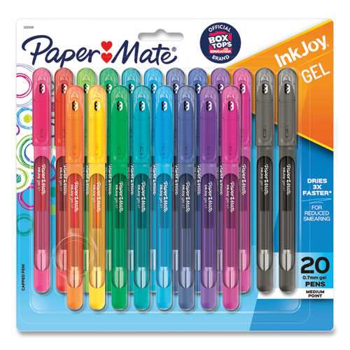 InkJoy Gel Pen, Stick, Medium 0.7 mm, Assorted Ink and Barrel Colors, 20/Pack-(PAP2023018)