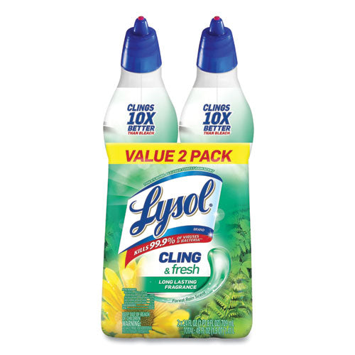 Cling and Fresh Toilet Bowl Cleaner, Forest Rain Scent, 24 oz, 2/Pack, 4 Packs/Carton-(RAC98015)