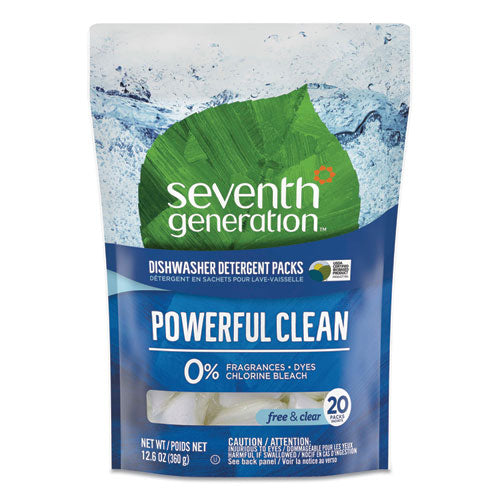 Natural Dishwasher Detergent Concentrated Packs, 20/Pack, 12 Packs/Carton-(SEV22818CT)