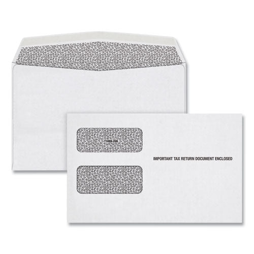 1099 Double Window Envelope, Commercial Flap, Gummed Closure, 5.63 x 9, White, 24/Pack-(TOP22222)
