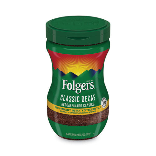 Instant Coffee Crystals, Classic Decaf, 8 oz-(FOL20630)