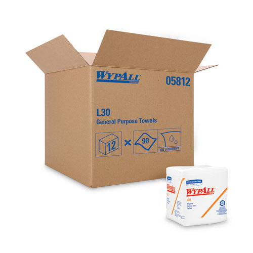 L30 Towels, Quarter Fold, 12.5 x 12, 90/Polypack, 12 Polypacks/Carton-(KCC05812)