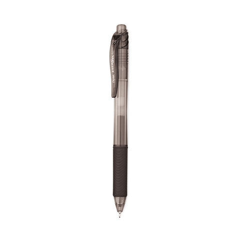 EnerGel-X Gel Pen, Retractable, Fine 0.5 mm Needle Tip, Black Ink, Black Barrel, 24/Pack-(PENBLN105ASW2)