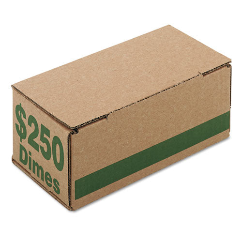 Corrugated Cardboard Coin Storage with Denomination Printed On Side, 8.06 x 3.31 x 3.19, Green-(ICX94190088)