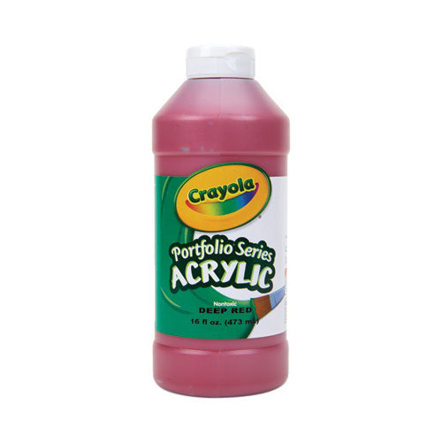 Portfolio Series Acrylic Paint, Deep Red, 16 oz Bottle-(CYO204016115)