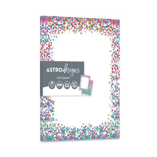 Pre-Printed Paper, 28 lb Bond Weight, 8.5 x 11, Confetti, 100/Pack-(WAU91278)