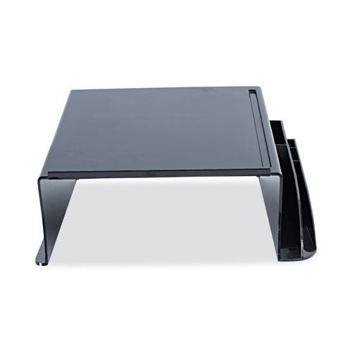 Recycled Telephone Stand and Message Center, 12.25 x 10.5 x 5.25, Black-(UNV08116)