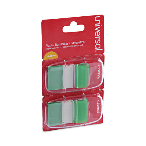Page Flags, Green, 50 Flags/Dispenser, 2 Dispensers/Pack-(UNV99003)