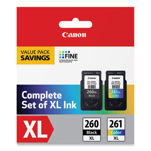 3706C005 (CL-261XL/PG-260XL) High-Yield Ink, Black/Color-(CNM3706C005)