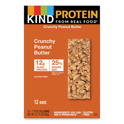 Protein Bars, Crunchy Peanut Butter, 1.76 oz, 12/Pack-(KND26026)