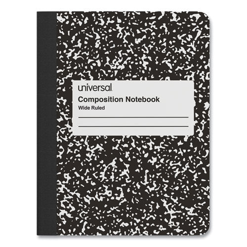 Composition Book, Wide/Legal Rule, Black Marble Cover, (100) 9.75 x 7.5 Sheets-(UNV20930)