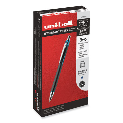 Jetstream Retractable Ballpoint Pen, 1 mm, Blue-Black Ink, Black Barrel-(UBC1858845)